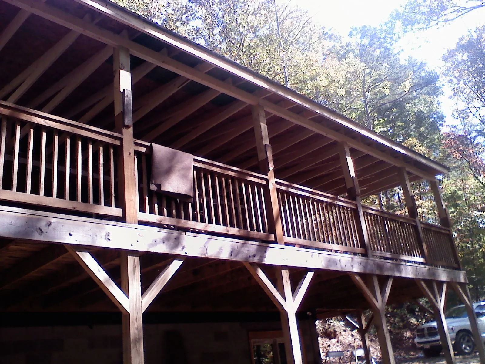 Timber framing under a new elevated porch and deck — Roof Leak Repair in Gloucester City by Roofing Brothers